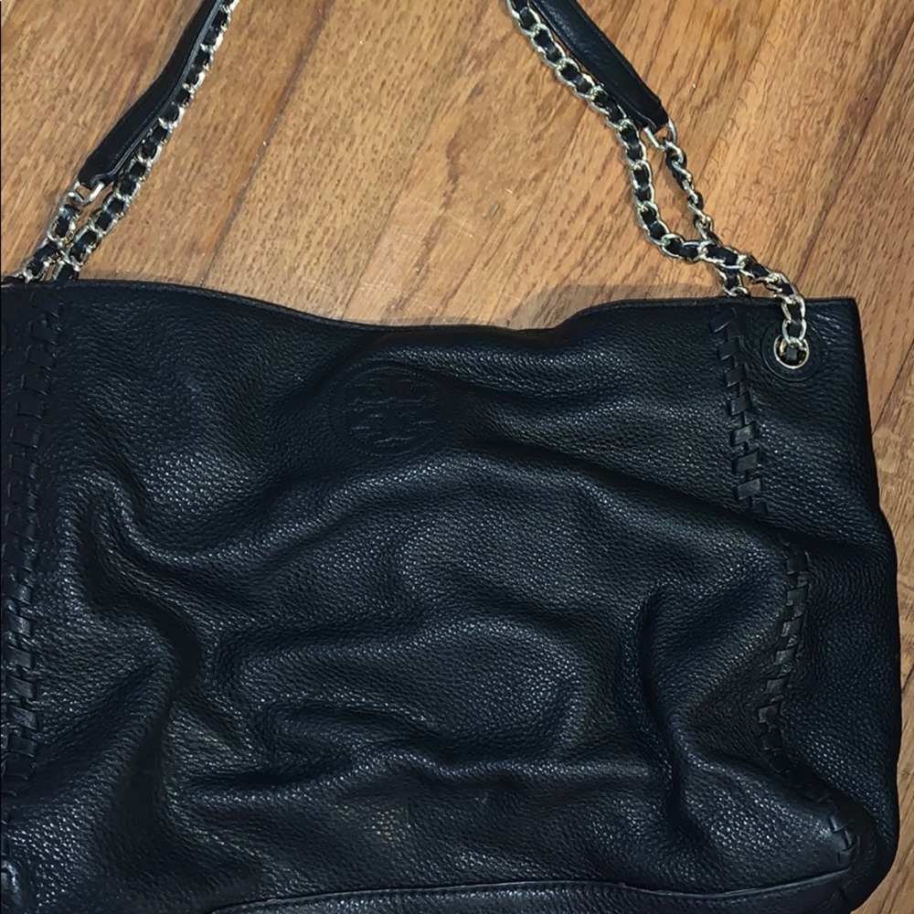 Real Tory brunch medium sized leather black bag